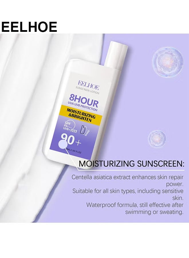 EELHOE Sunscreen Lotion SPF 90+PA+++, Long Lasting Waterproof And Sweat-Proof 8 Hours UVB+UVA Protection Sunscreen, Moisturizing And Brighten Sunscreen Protect Skin, 50ML - Image 5